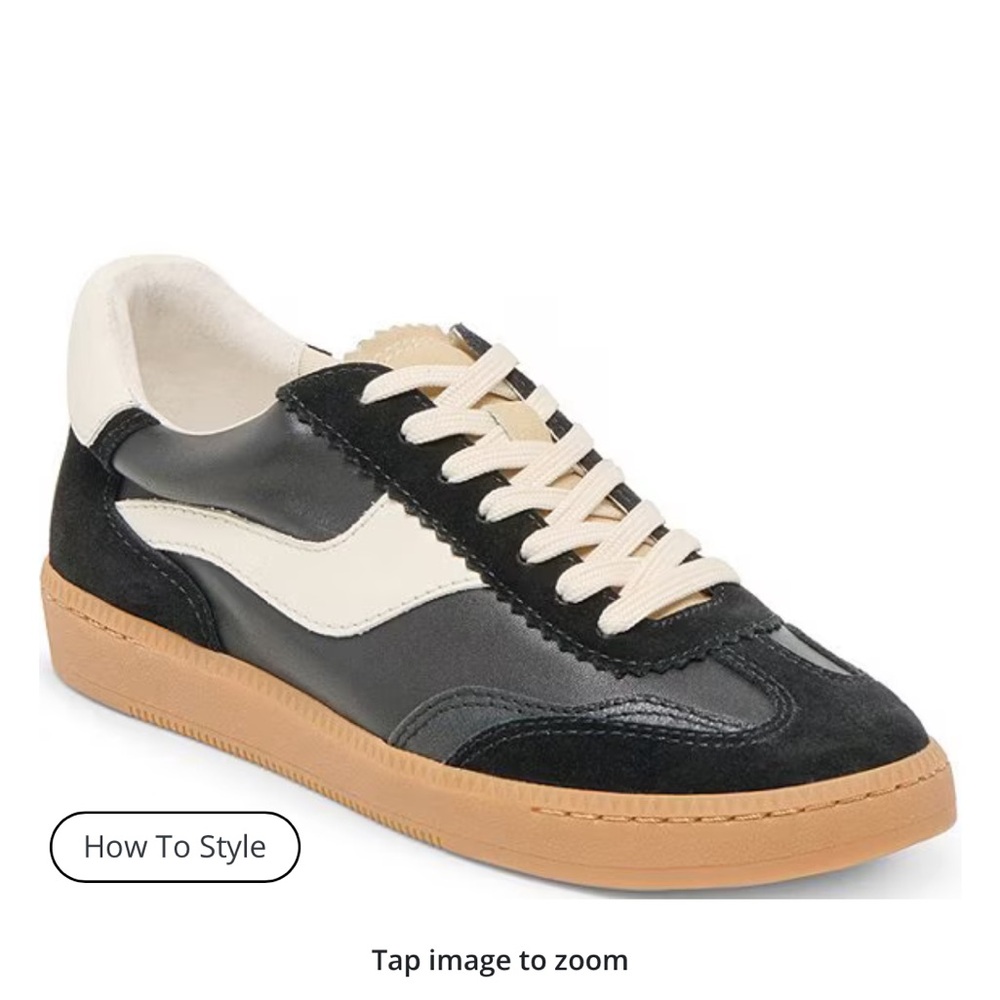 Dolce Vita Black and Cream Notice Retro Sneakers